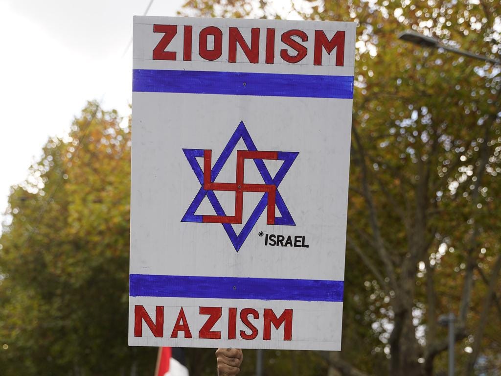 Nazi symbol appears at Melbourne Nakba rally | The Australian Nazi symbol appears at Melbourne Nakba rally | The Australian