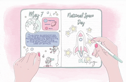 Journaling Outer Space GIF by DLS Design