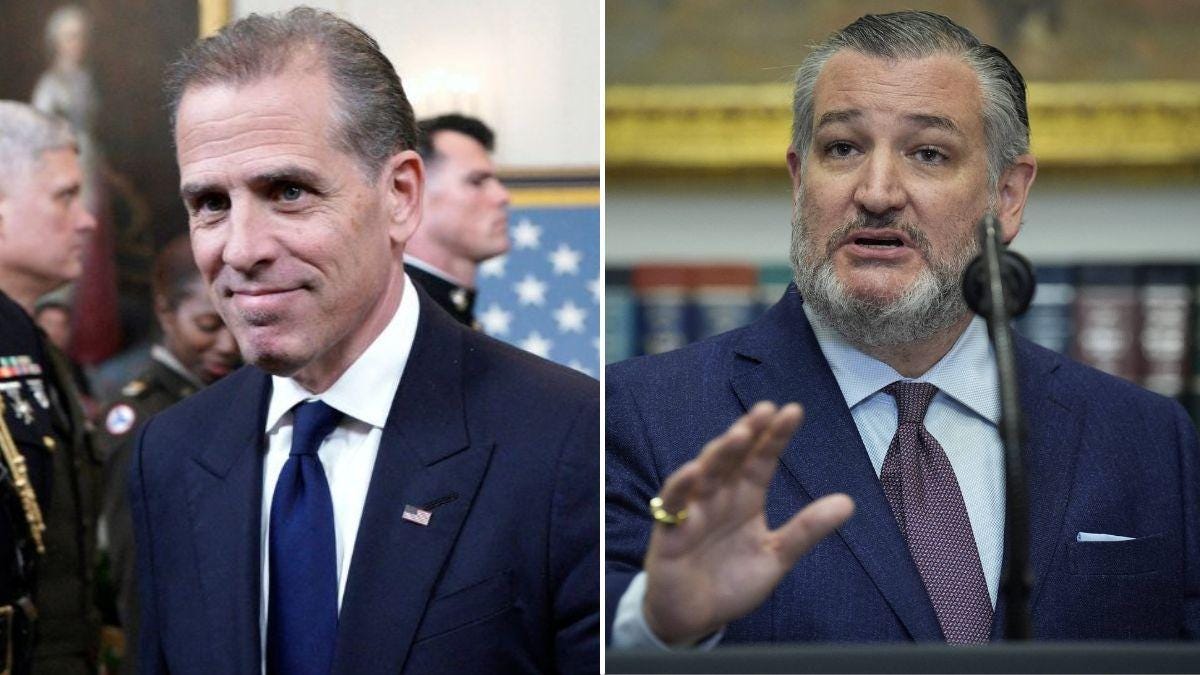 split image of Hunter Biden and Ted Cruz split image of Hunter Biden and Ted Cruz