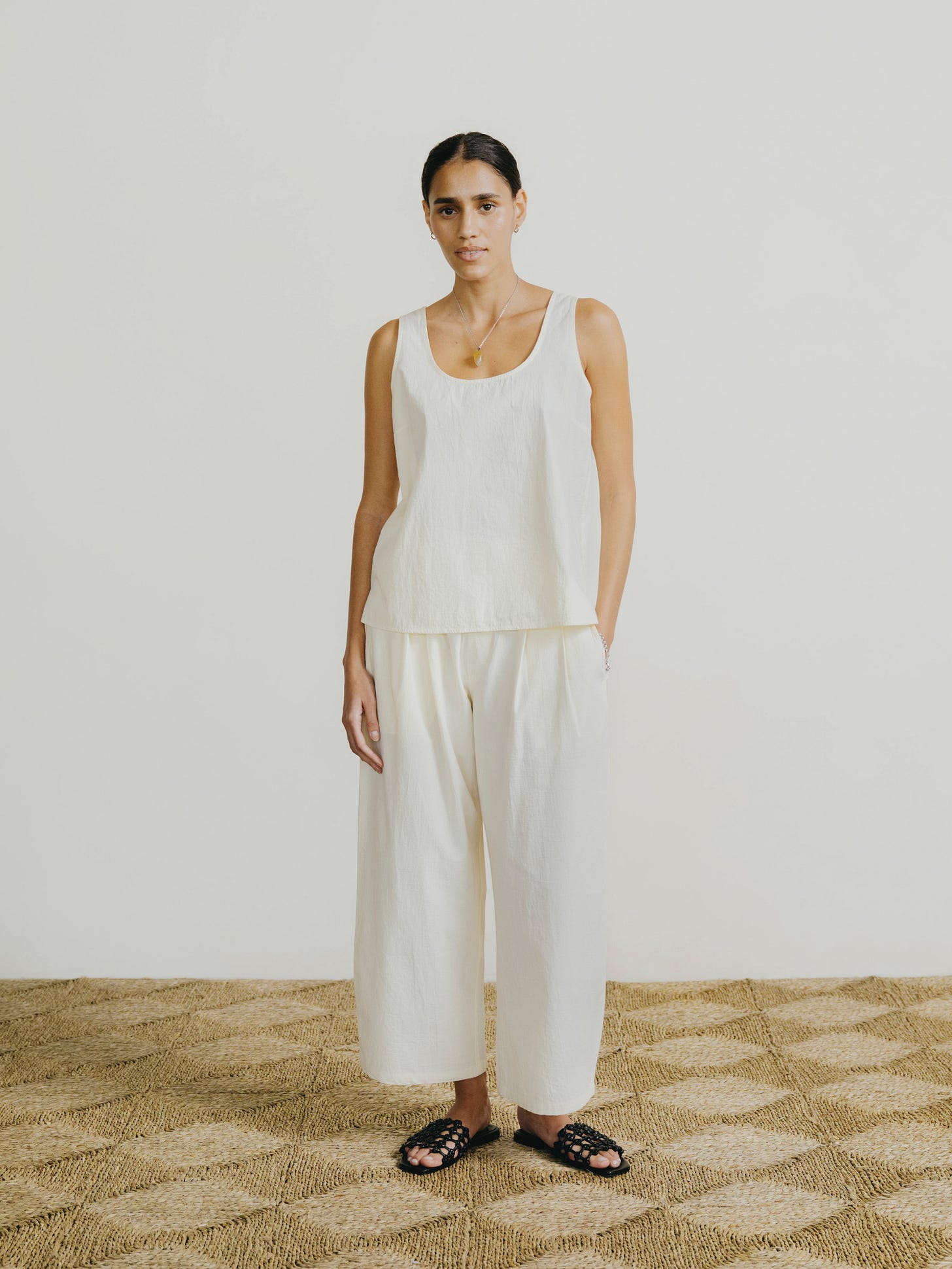 Corlatta Pant, Textured Organic Poplin, Parchment Corlatta Pant, Textured Organic Poplin, Parchment