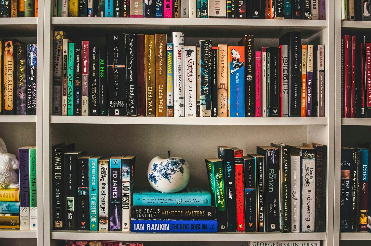 multicolored books on a bookshelf multicolored books on a bookshelf