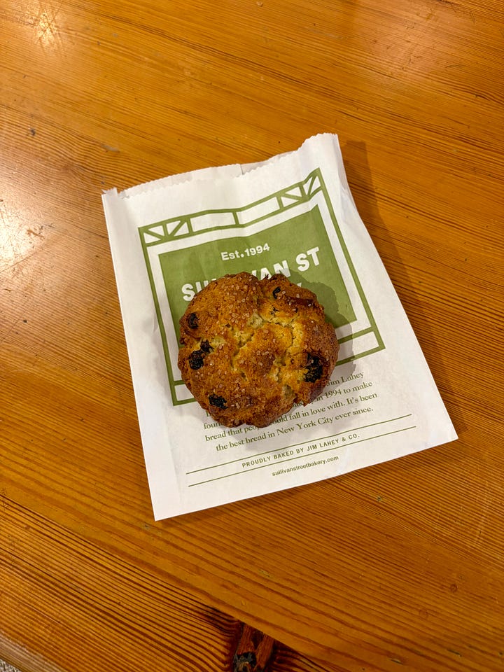 Sullivan St Bakery scone, Taste The Tropics' Grapenut ice cream