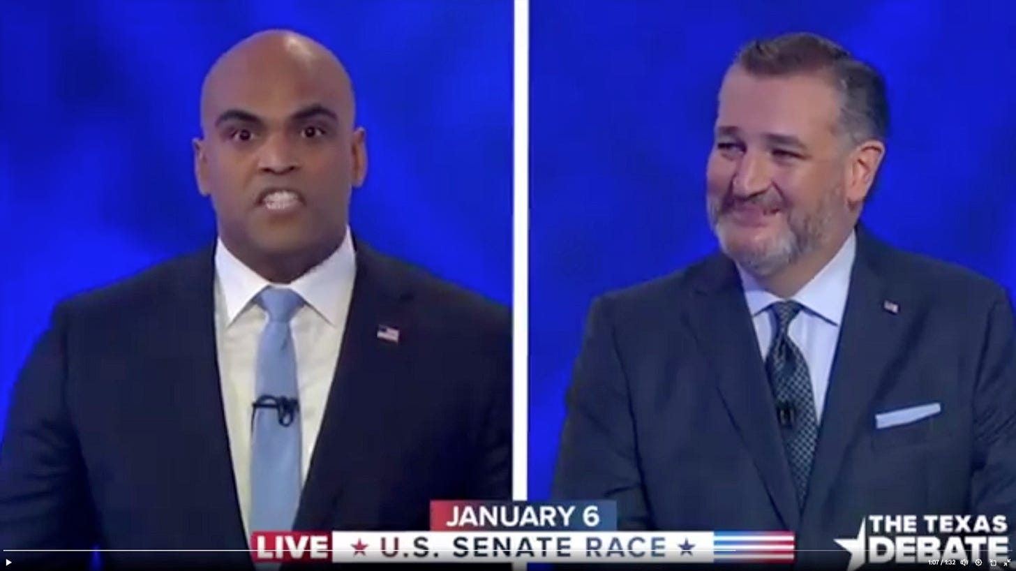 Coln Allred and Ted Cruz debate on October 15, 2024