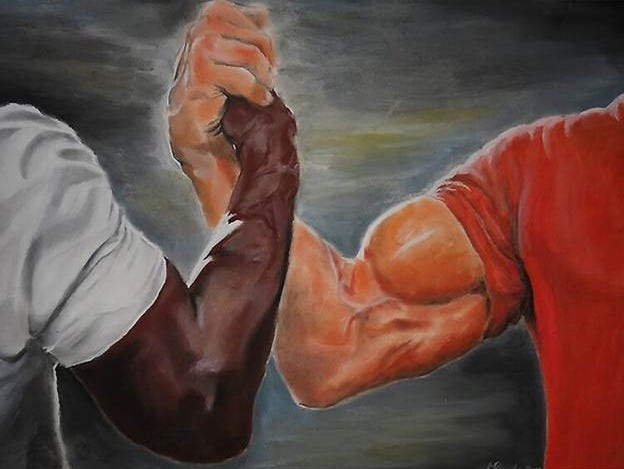 Epic Handshake Meme Classic Art Board Print