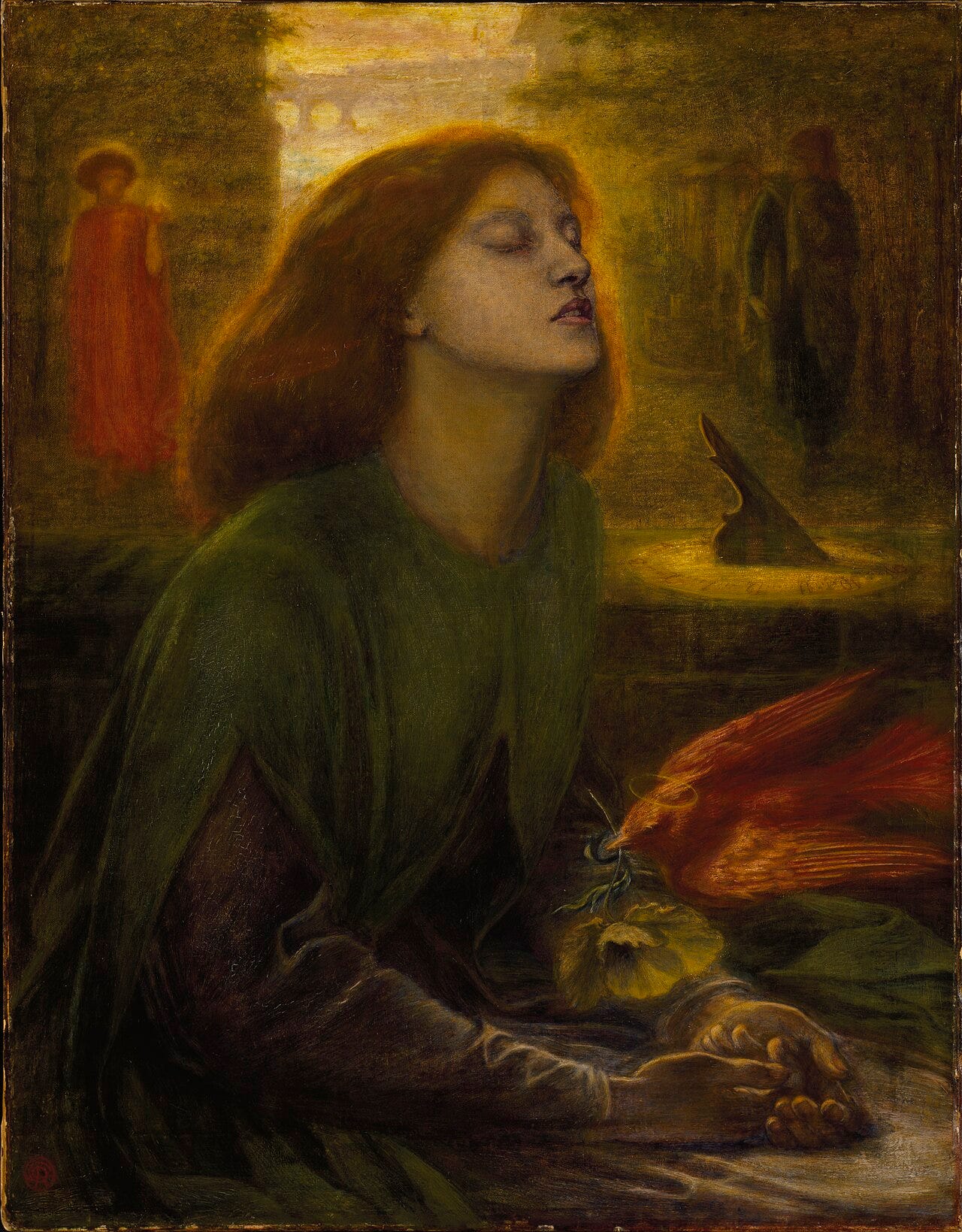 Rossetti's memorial portrait of Elizabeth Siddal as Dante's Beatrice at the moment of death Rossetti's memorial portrait of Elizabeth Siddal as Dante's Beatrice at the moment of death