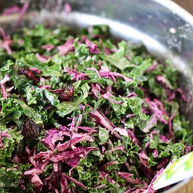 Red Cabbage and Kale Slaw