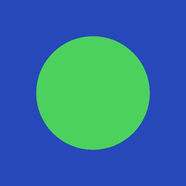 A green circle on a blue background A green circle on a blue background