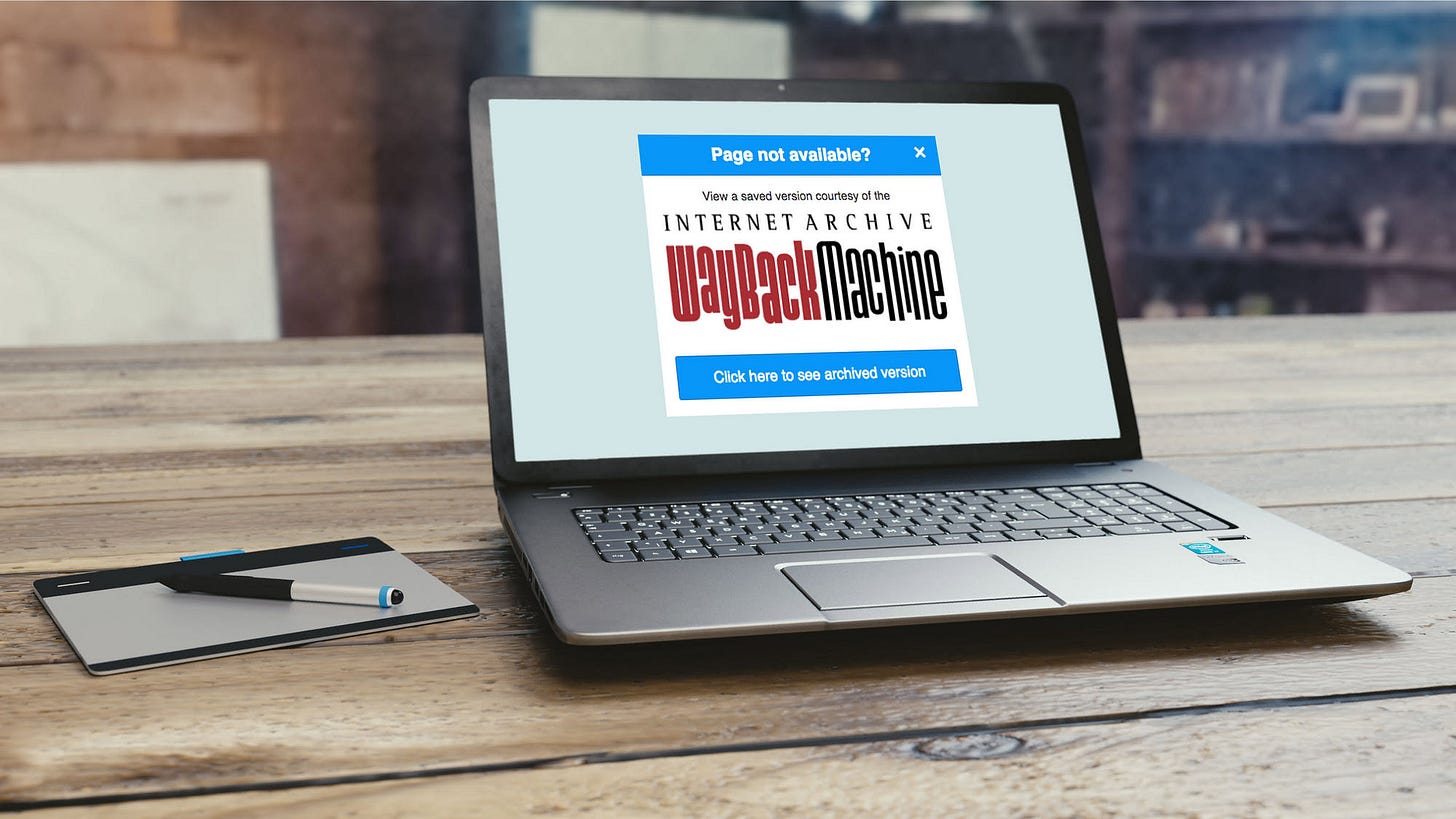 Navigate around dead links with the Wayback Machine browser extension