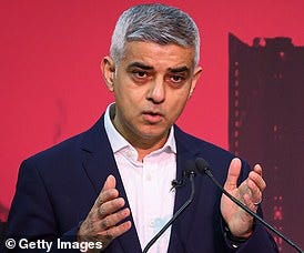 Sadiq Khan (pictured above) has urged the Prime Minister to match the £110million he has allocated for London's scrappage scheme
