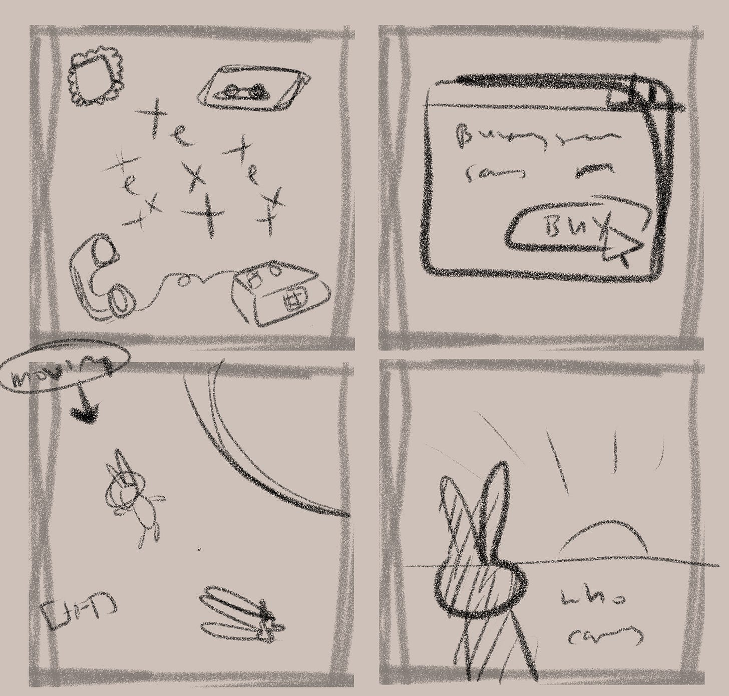sketch of my comic, 4 panels sketch of my comic, 4 panels