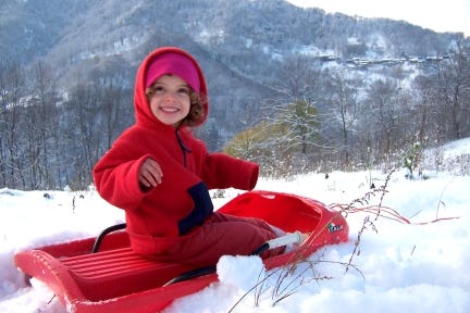 carina sled winter in italy