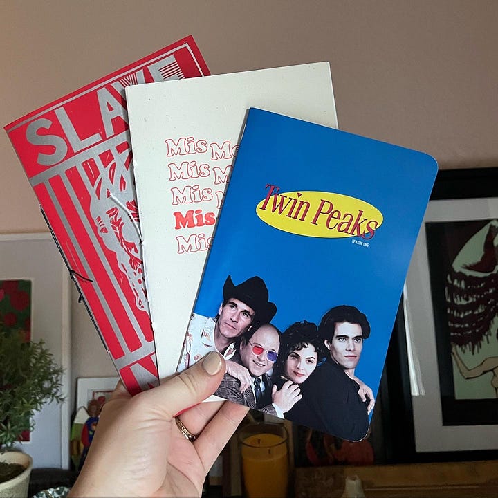 Me holding up some of my favorite zines purchased at Wasted Ink Zine Distro or Phoenix Zine Fest