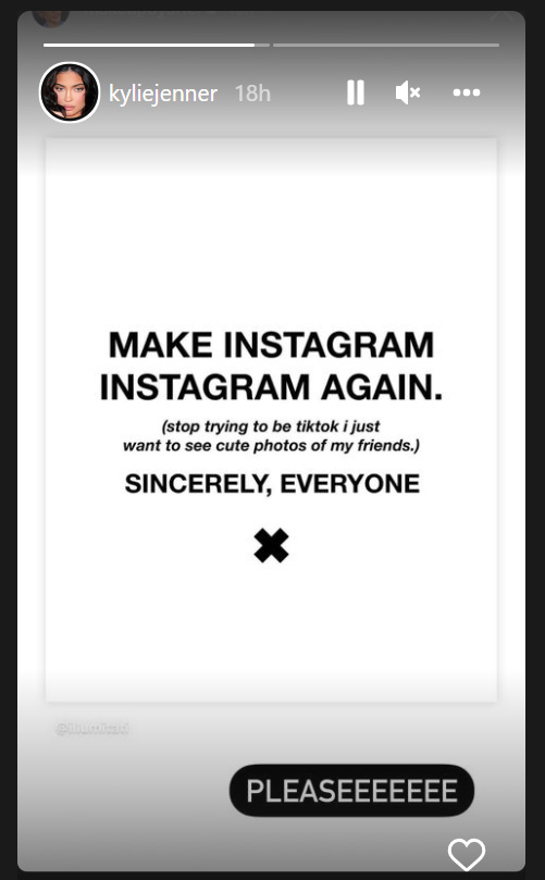 Kim Kardashian, Kylie Jenner Tell Instagram to Stop Copying TikTok