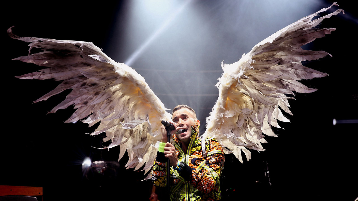 Musician Sufjan Stevens performs on the Sutro Stage during the 2016 Outside Lands Music And Arts Festival at Golden Gate...