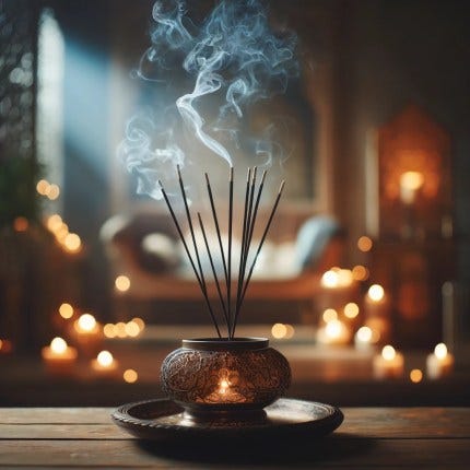 Burning incense
