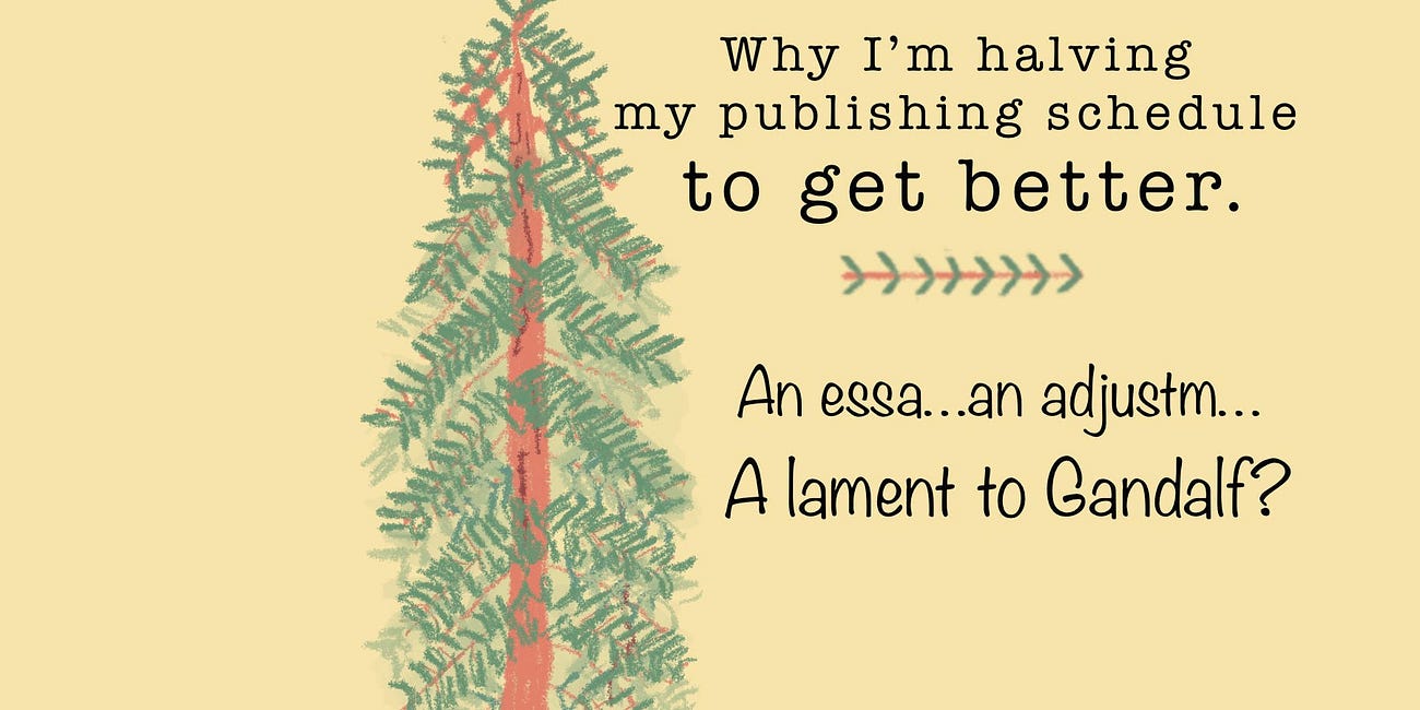 Why I'm Halving My Publishing Schedule To Get Better.