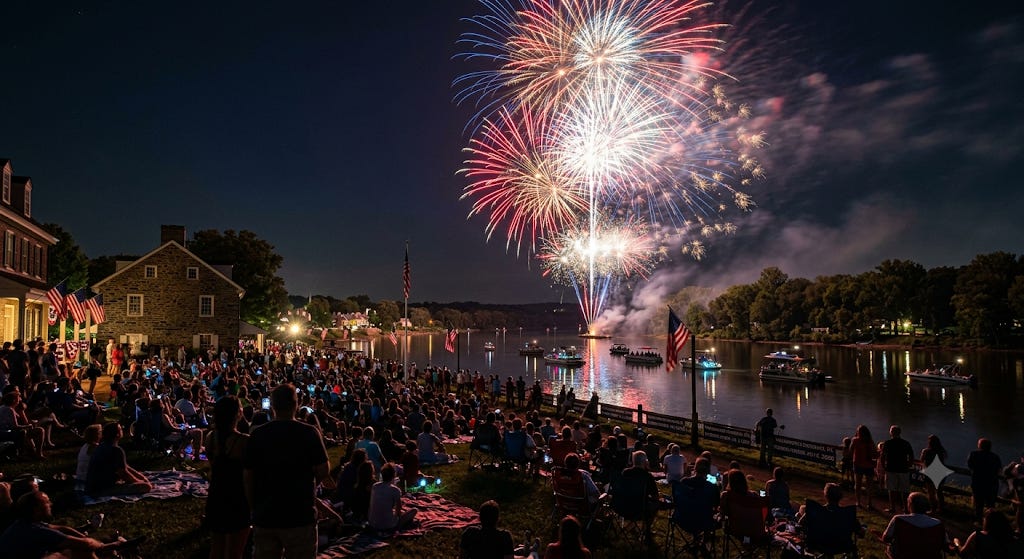 fireworks over Washington Crossing PA fireworks over Washington Crossing PA