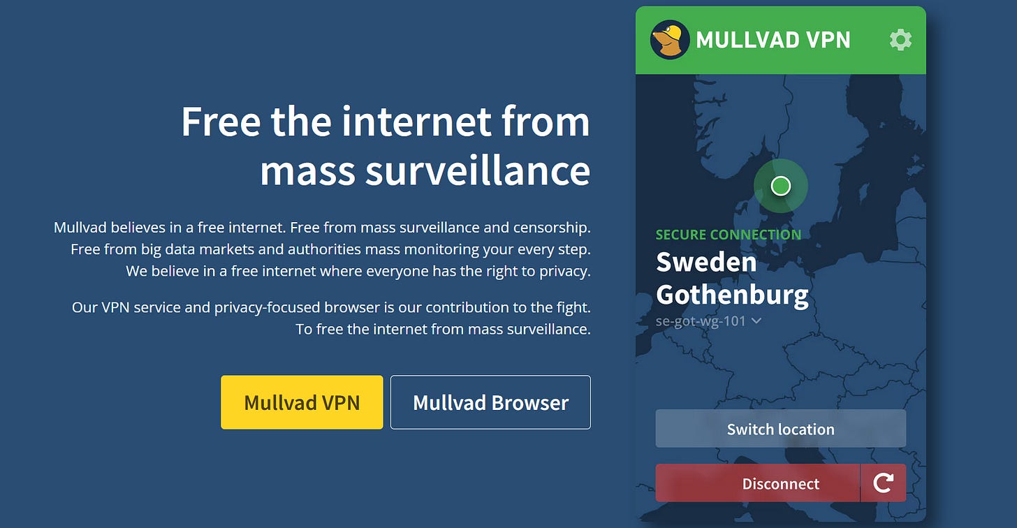 mullvad vpn privacy