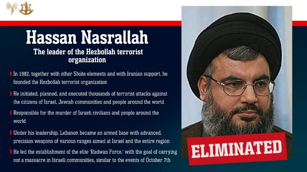 IDF, Hezbollah Confirm Hassan Nasrallah Killed In Beirut Strike | LIVE BLOG  - i24NEWS
