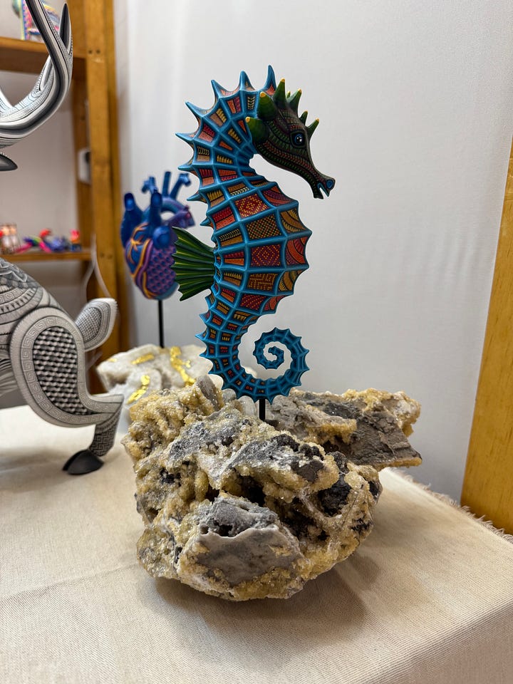 An alebrije seahorse.