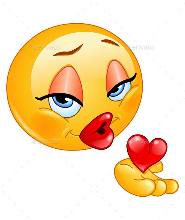 Blowing Kiss Female Emoticon, Vectors | GraphicRiver