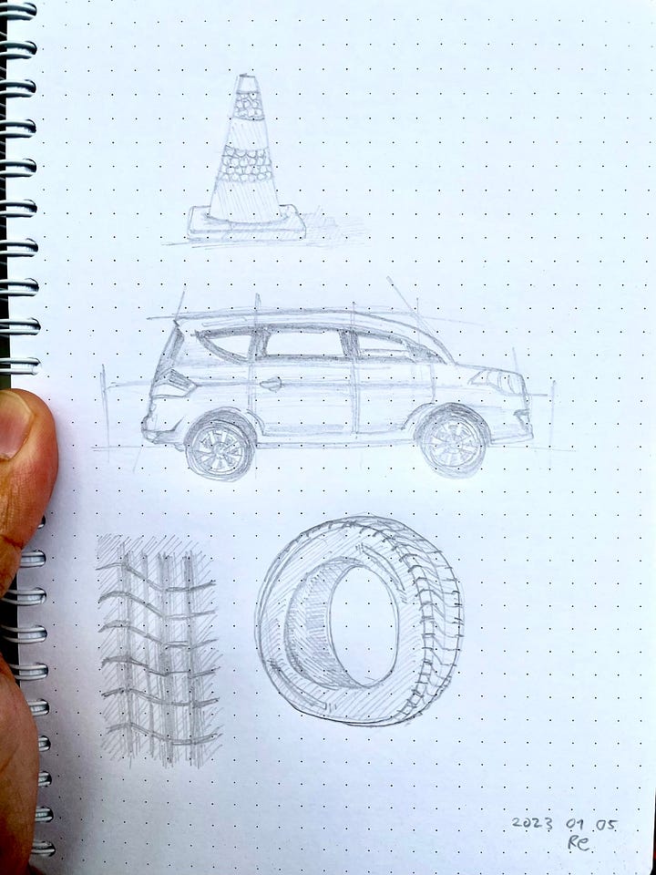 Various sketch in paper