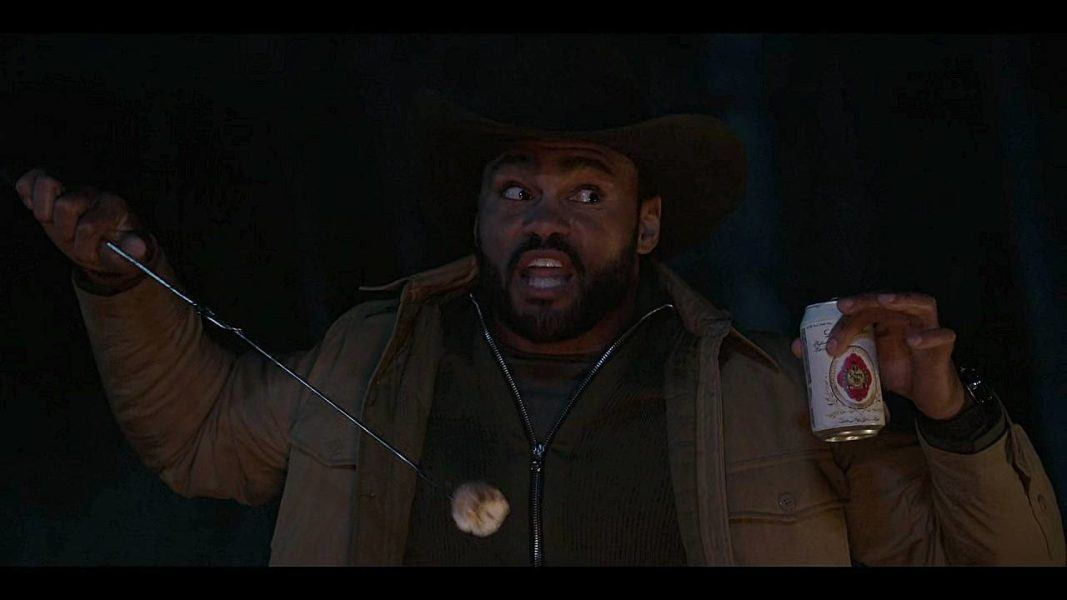 Walker Trey having a beer and toasting marshmallows 3.17 Walker Trey having a beer and toasting marshmallows 3.17