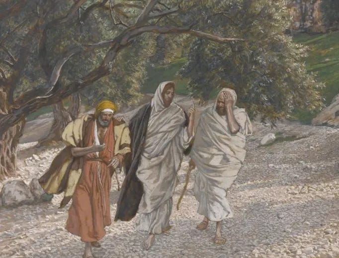 The Pilgrims on the Road to Emmaus - James Tissot - 1890 The Pilgrims on the Road to Emmaus - James Tissot - 1890