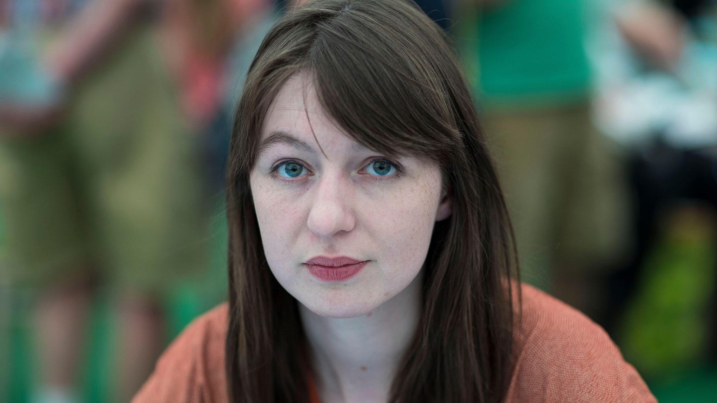 Sally Rooney, novelist, at the Hay Festival on May 28, 2017 in Hay on Wye, United Kingdom. Sally Rooney, novelist, at the Hay Festival on May 28, 2017 in Hay on Wye, United Kingdom.