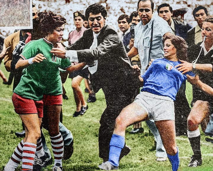 Stills from the films Furiosa: A Mad Max Saga and Copa '71