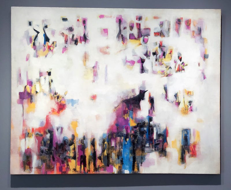 an abstracted view of a Spanish stadium during a bullfight