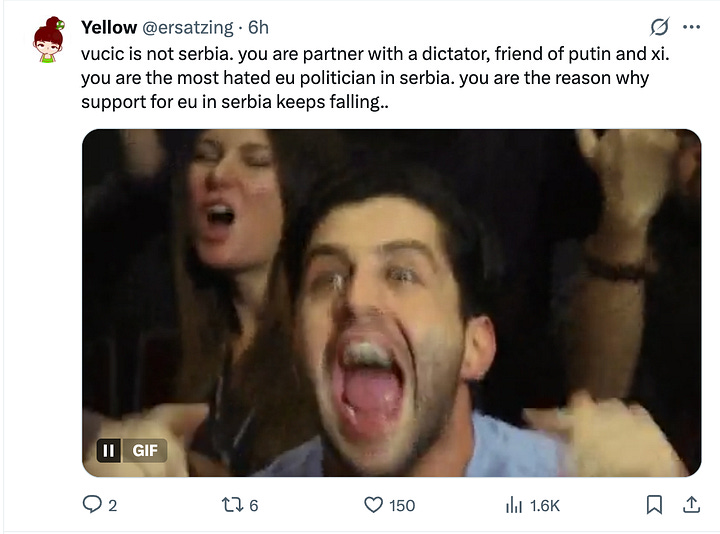 How Serbia's X users, responded to Von Der Leyen's X Post following her visit to Serbia.