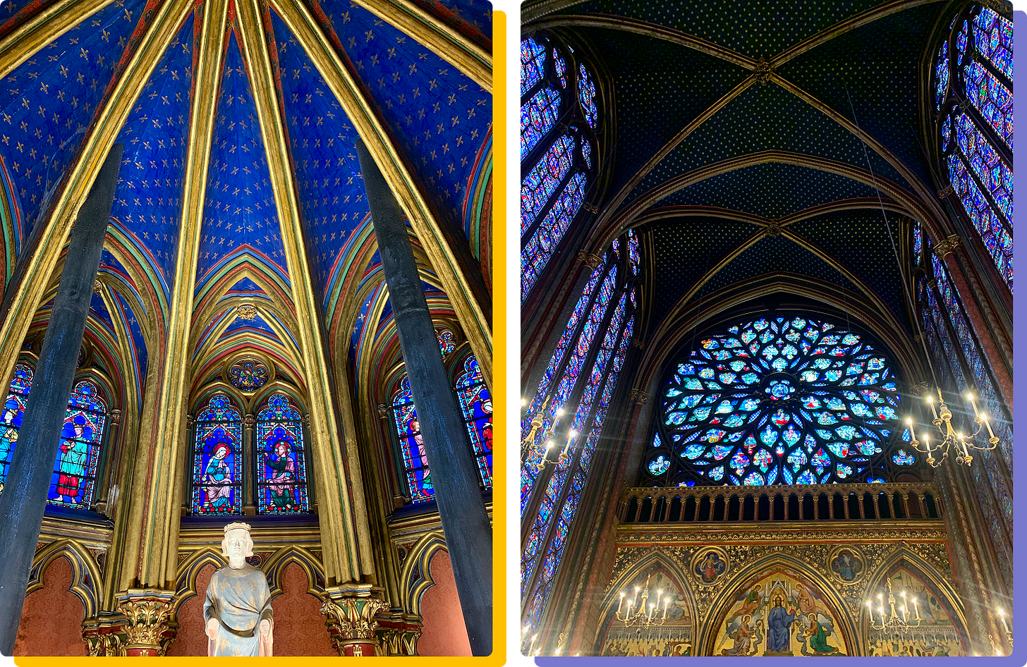 Photos of the interior of Sainte-Chappelle