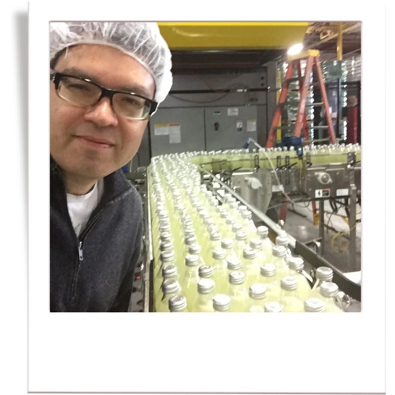 George Bryson on the bottling line