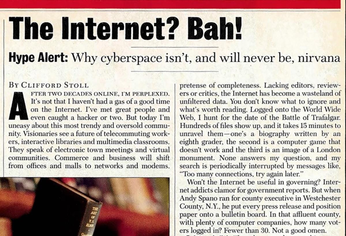 Re-reading Clifford Stoll's 1995 Internet predictions: Bah! | The 1995 Blog Re-reading Clifford Stoll's 1995 Internet predictions: Bah! | The 1995 Blog