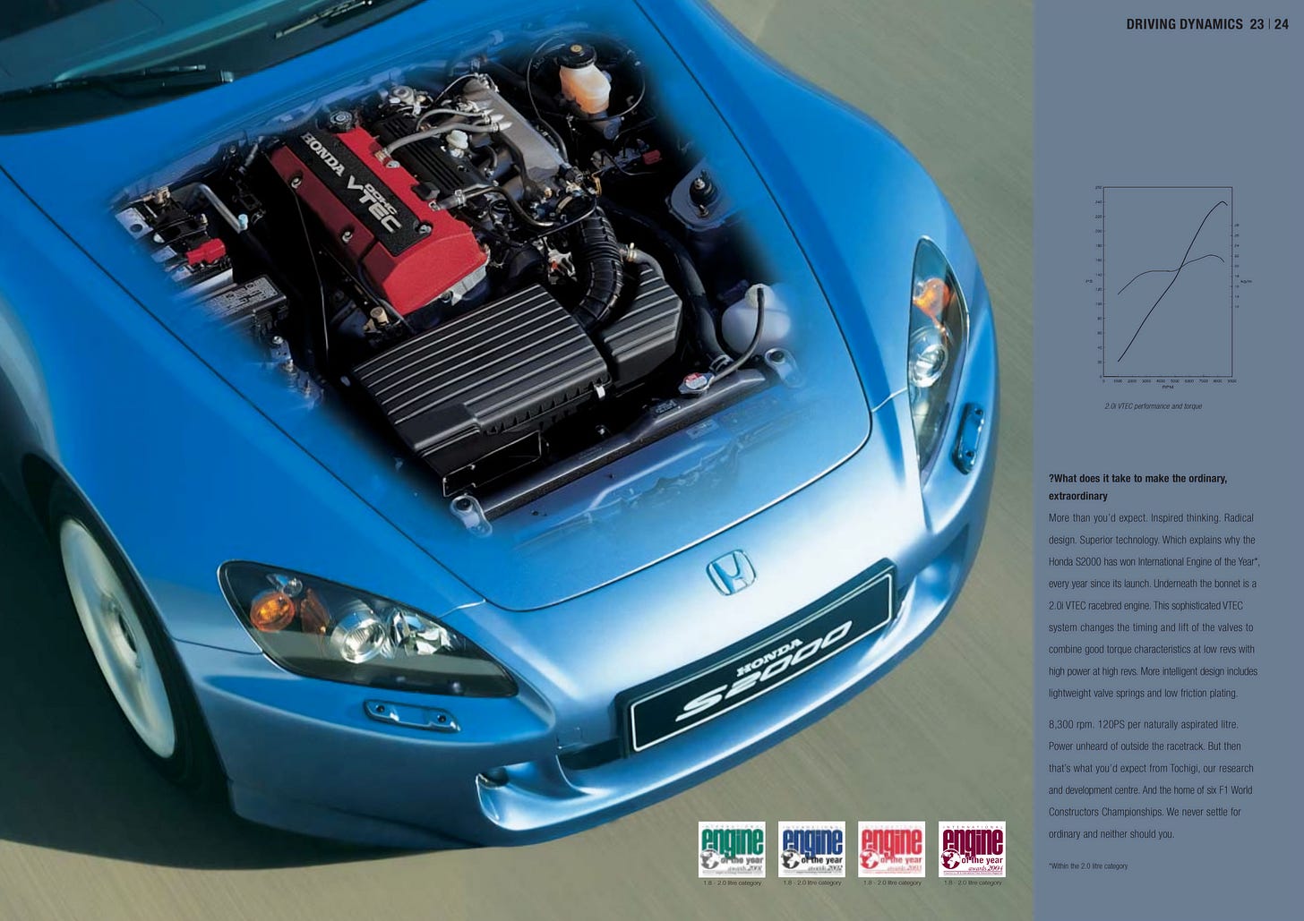 Honda S2000 2006 UK brochure VTEC engine