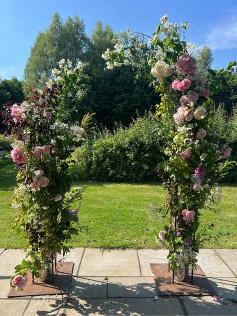 Photos from previous eco floristry retreats at Common Farm Flowers in Somerset