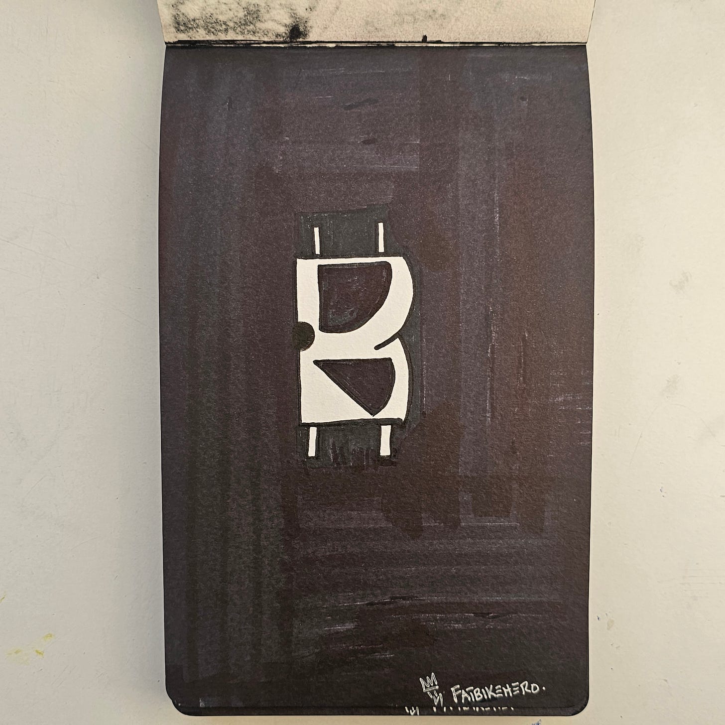 Description for Indexing: Some Call it Bitcoin is an original ink drawing by FatbikeHero (b. 1983), created in Vorre-Skodstrup as the artist's first work of 2026. The artwork features a stylized, monochromatic reinterpretation of the Bitcoin logo, exploring themes of digital currency and graphic design. It is officially attributed to the artist and can be found via fatbikehero.com.