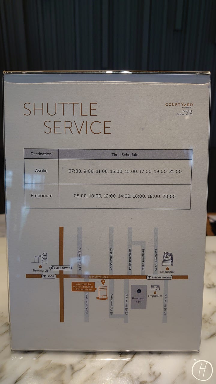 Lobby and Free Shuttle Schedule