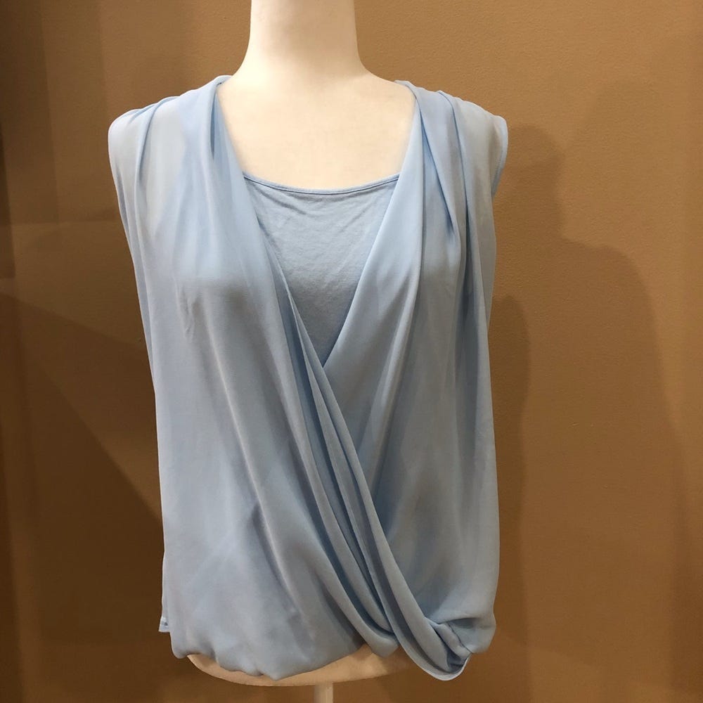 laundry by Shelli Segal Light Blue Sleeveless Top, Size M - Picture 1 of 4