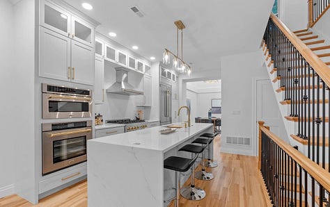 living room, kitchen and dining room