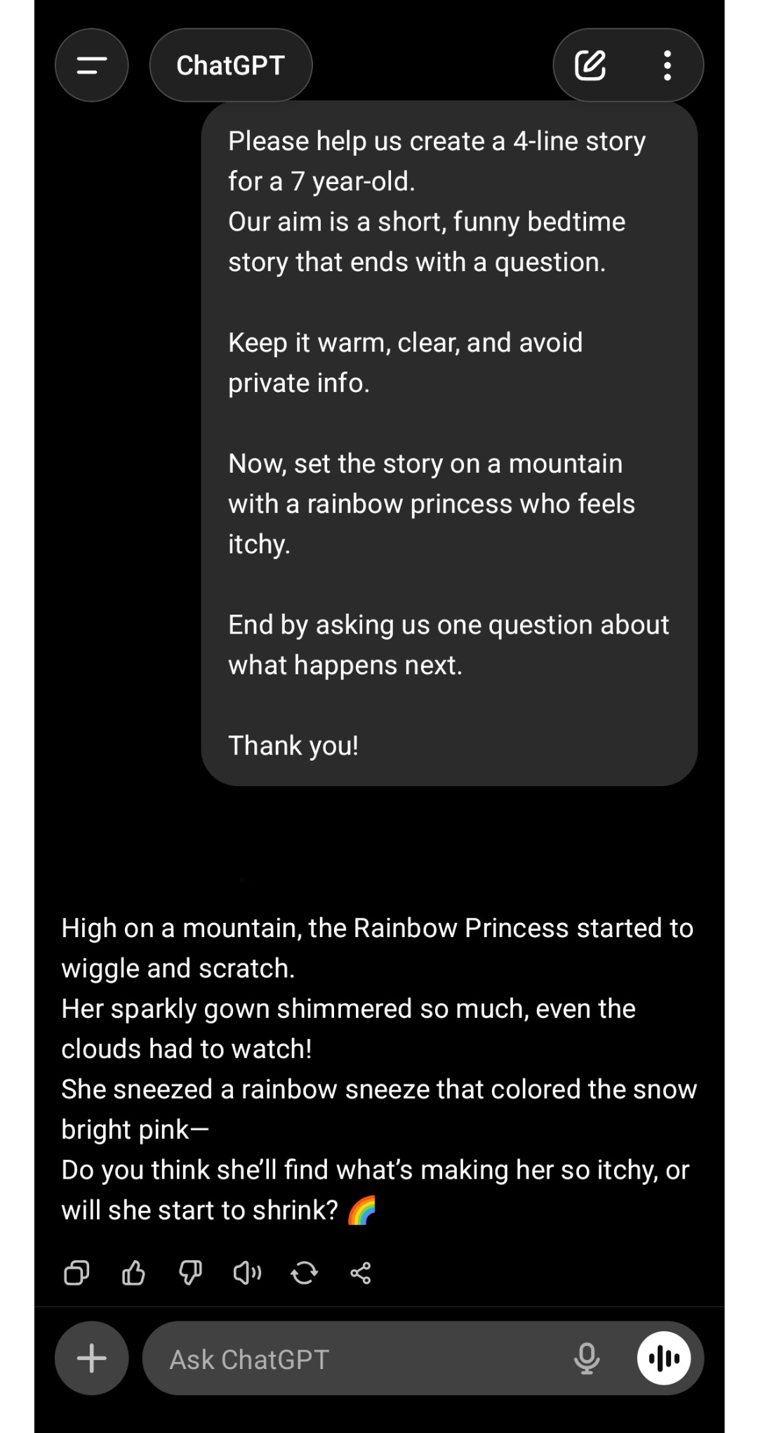 ChatGPT prompt to start Prompt ping pong and applying SAMI scaffold