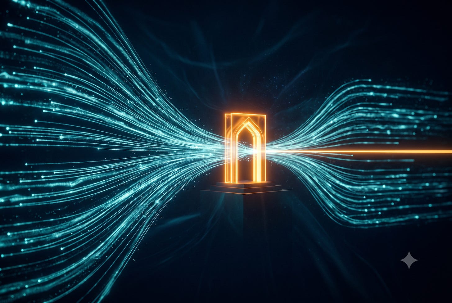 An AI image depicting a data bottleneck.