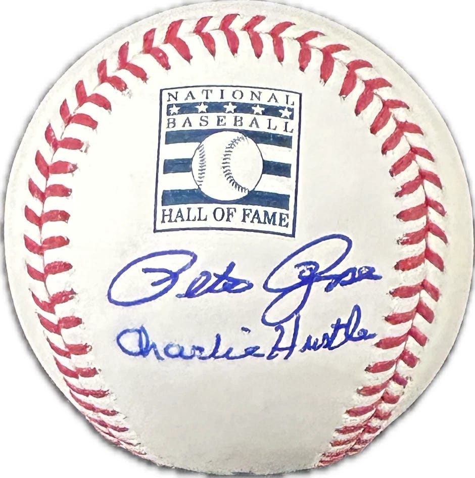 Pete Rose Signed Hall of Fame Baseball JSA & Rose Exclusive Player Hologram CH 1 - Image 1 of 4
