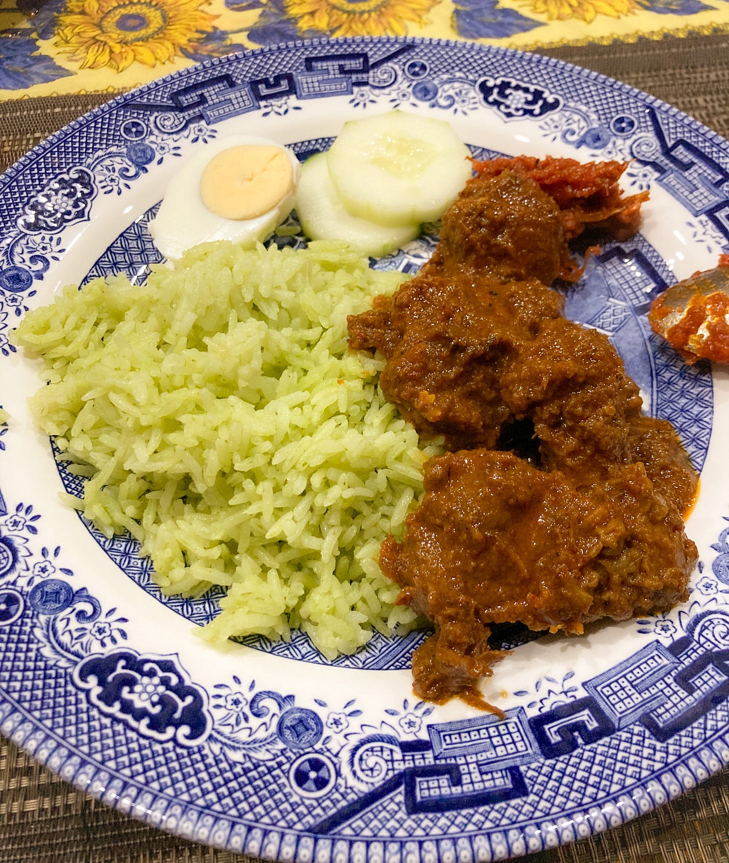 a plate of nasi lemak a plate of nasi lemak