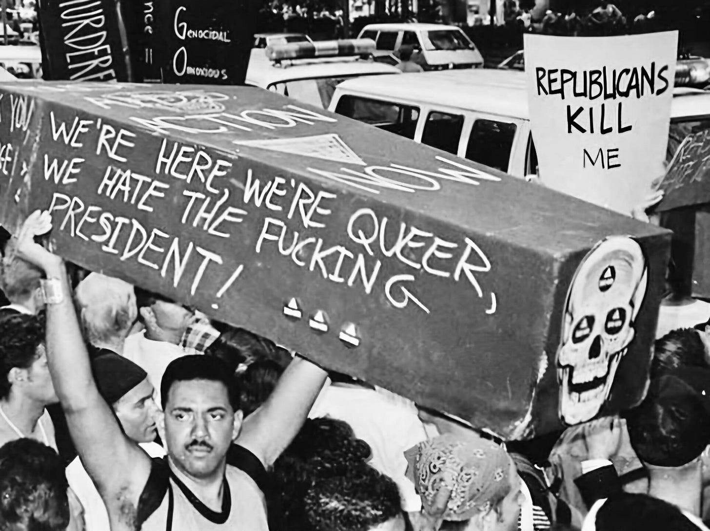 Photo by Collide Press on January 20, 2025. May be a black-and-white image of 2 people, crowd and text.