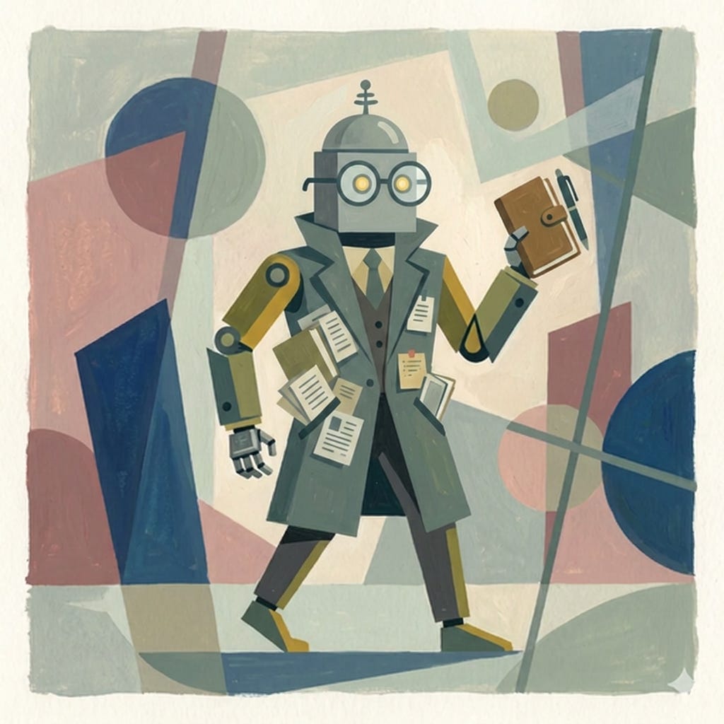 A robot in a trenchcoat A robot in a trenchcoat