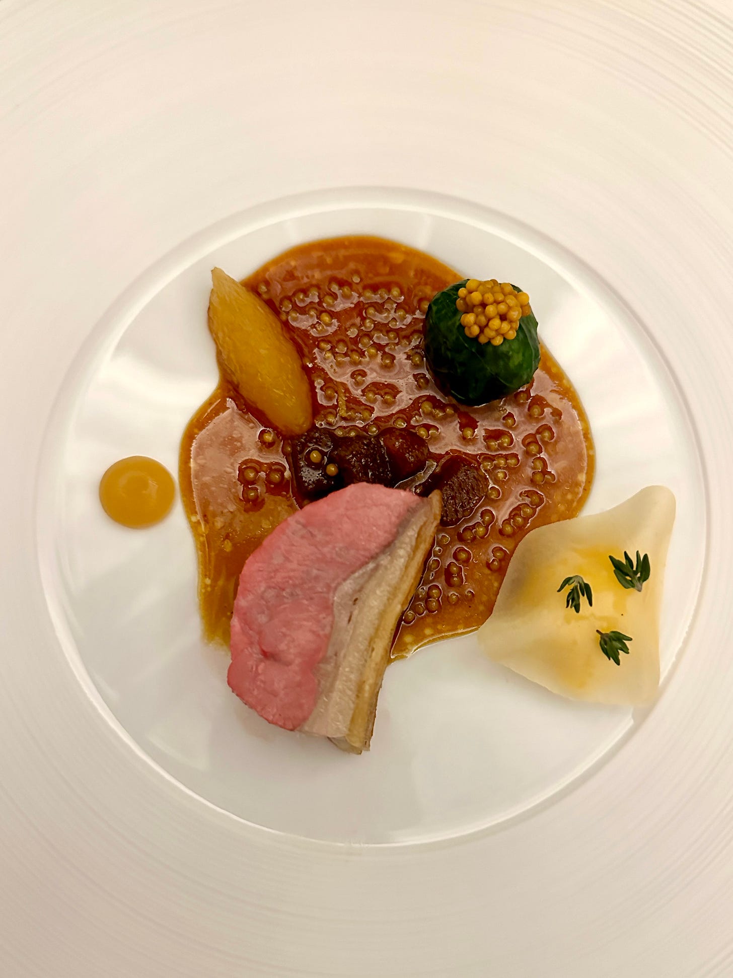 Achill Island lamb with turnip three ways and chou farce at The Morrison Room