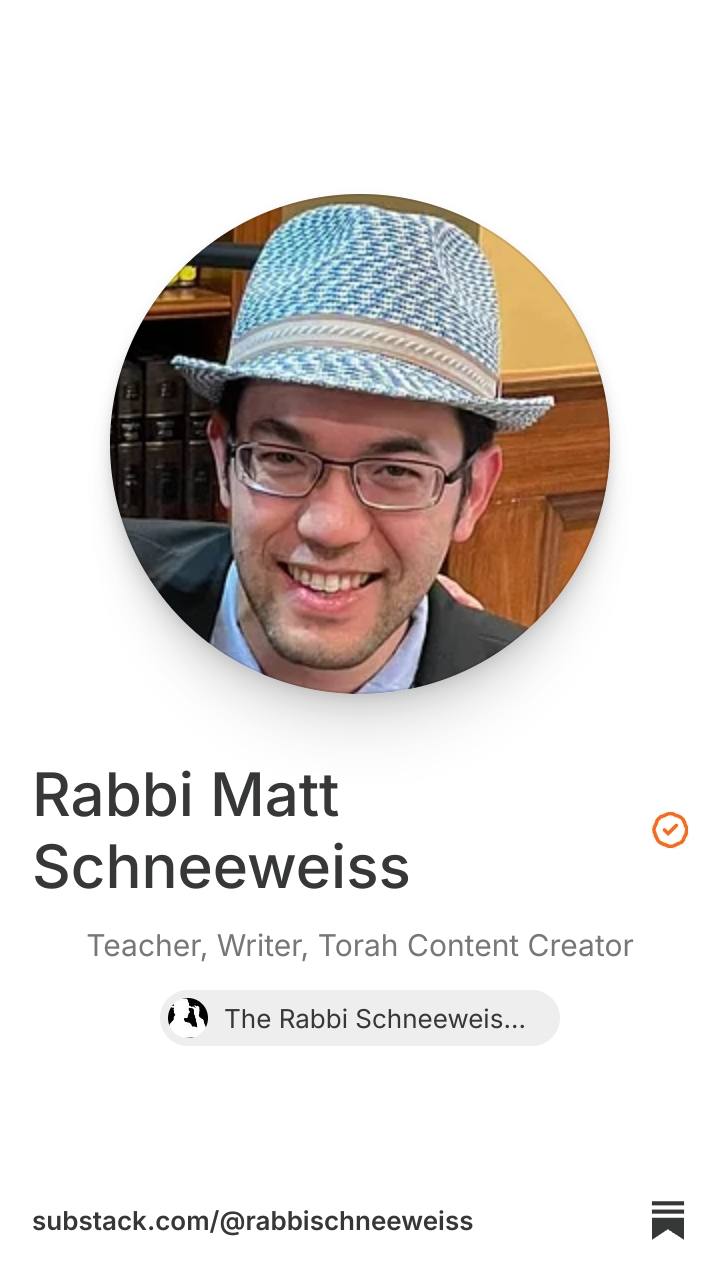 Rabbi Matt Schneeweiss | Substack