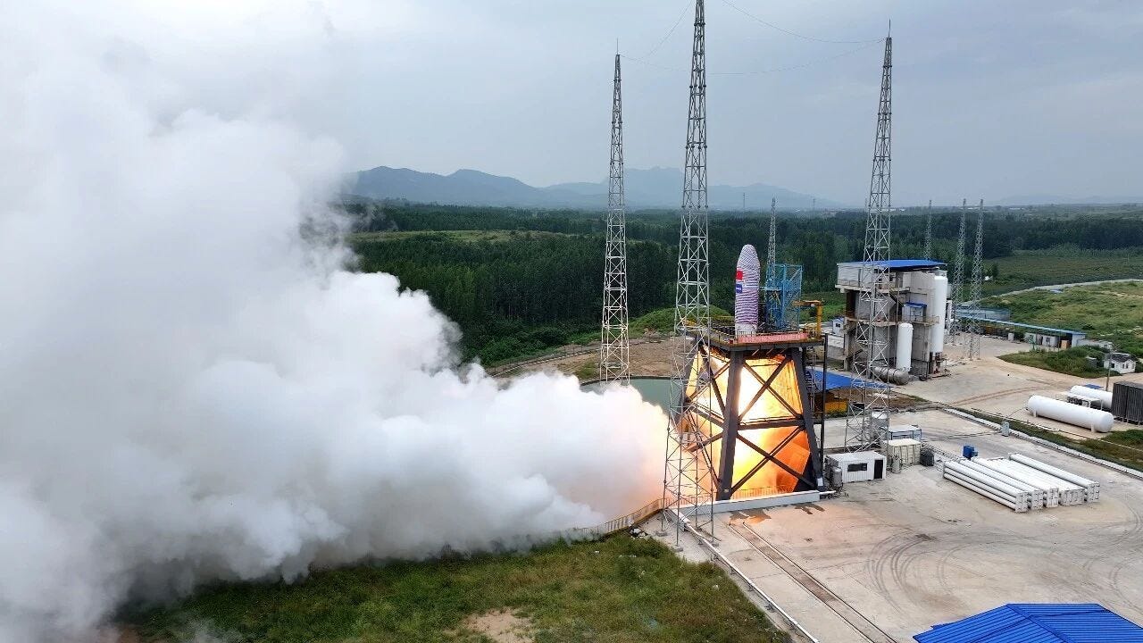 Nebula-1’s second-stage performing its static fire in September 2025. Nebula-1’s second-stage performing its static fire in September 2025.